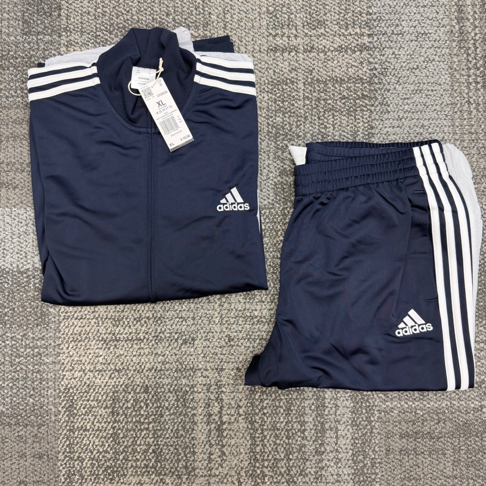 Adidas Primegreen Essentials 3-Stripes Track suit Men's Sz XL Legend Ink GK9658